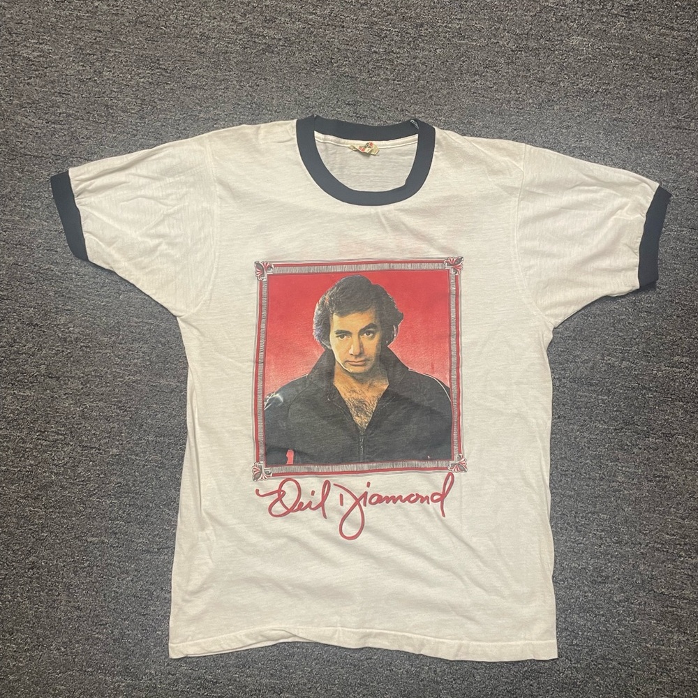 Vintage Neil Diamond Screen Stars Ringer T-shirt Sz L